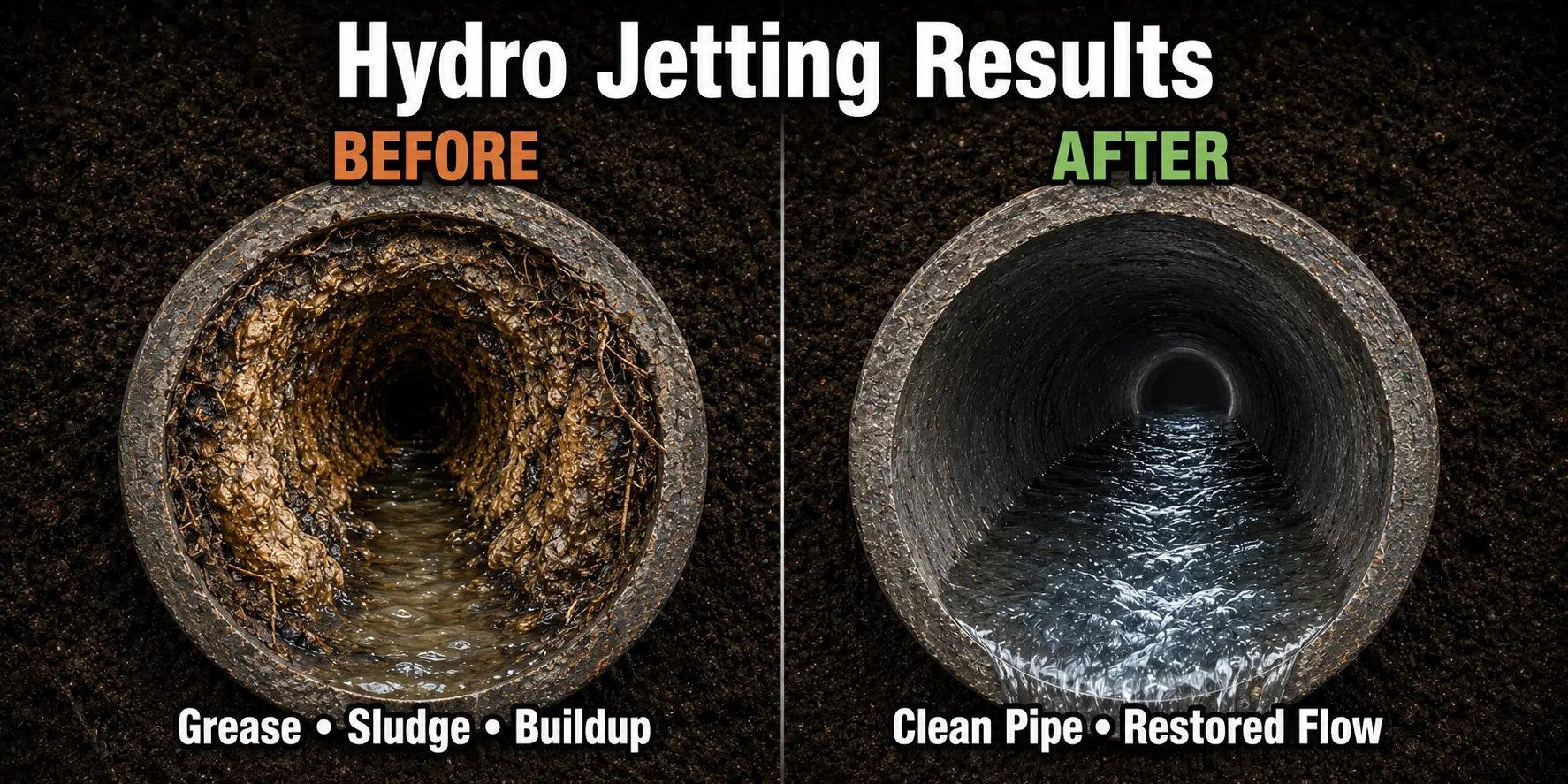 Stafford County VA Hydrojetting Before and After AI