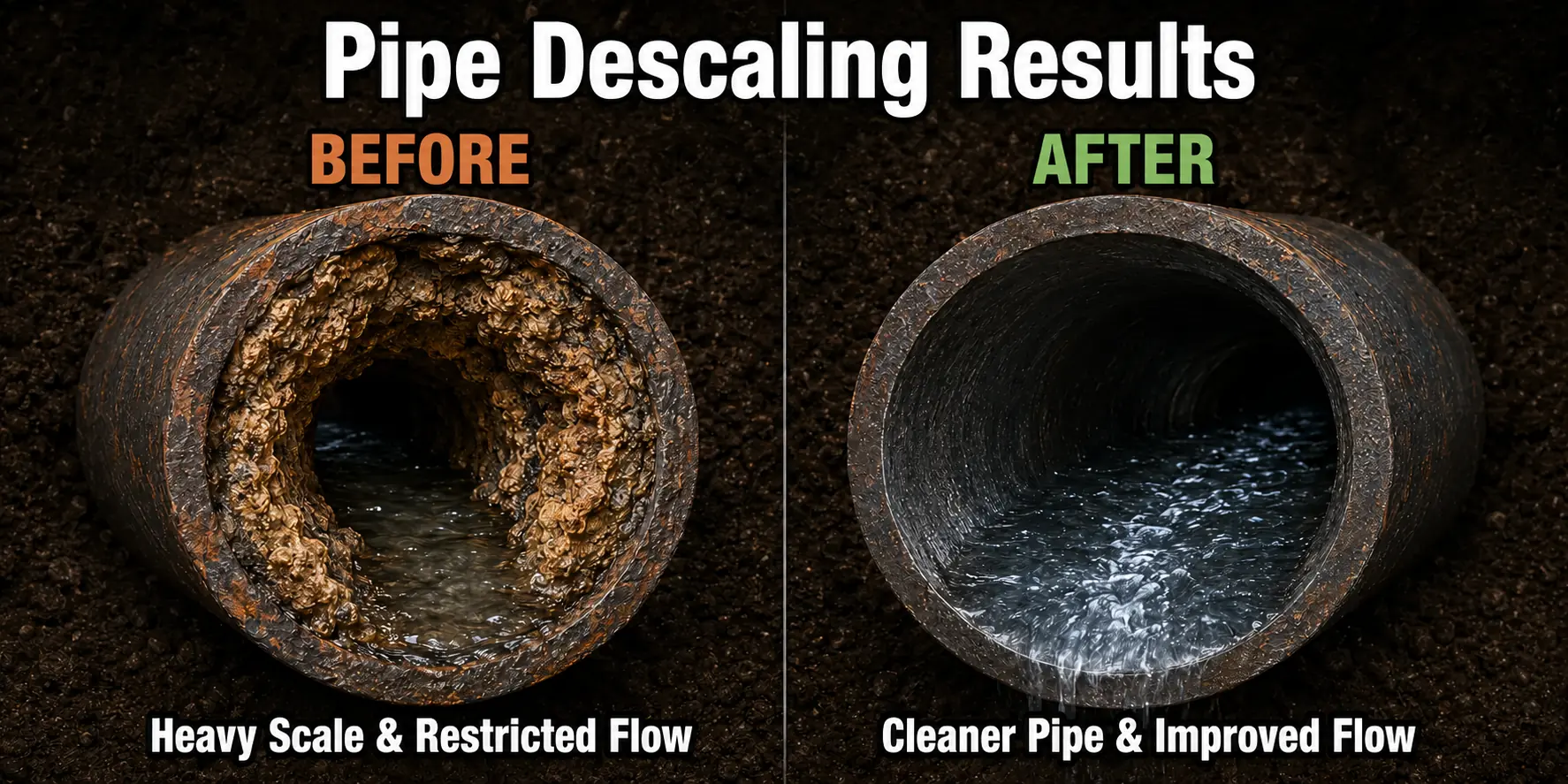 Stafford County Virginia Pipe Descaling Before After AI